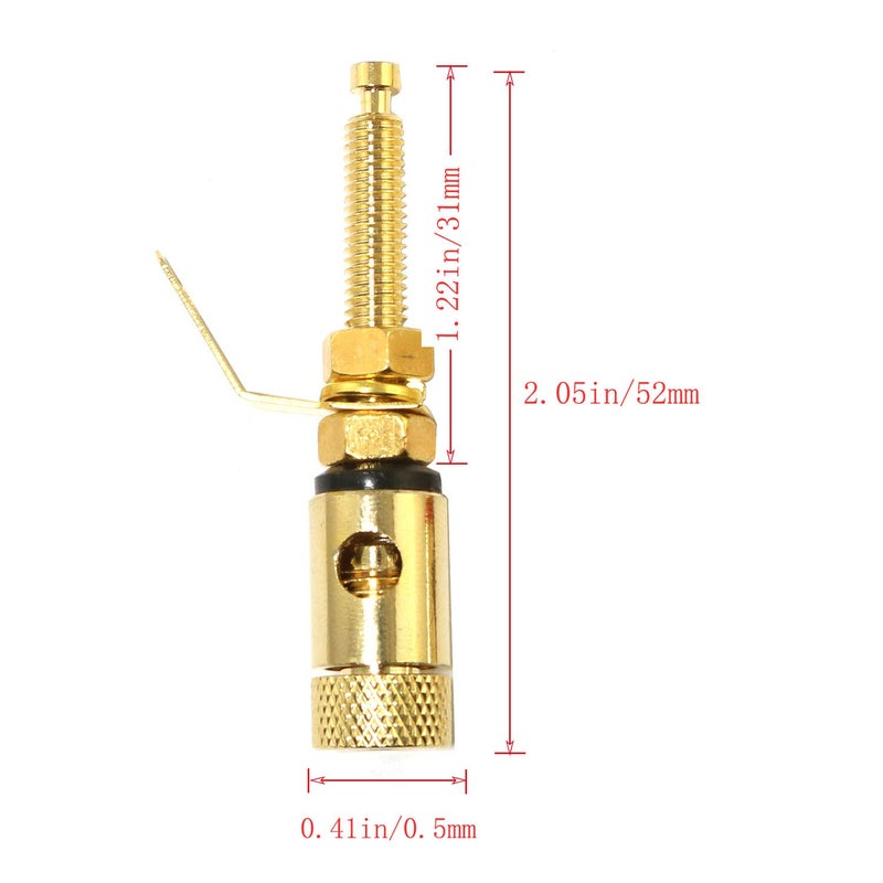 RLECS 1 Pair 52mm Gold Plated Binding Post Banana Jacks Connectors Extra Long Shaft with Solder Tabs (1 Red + 1 Black) - Image 4